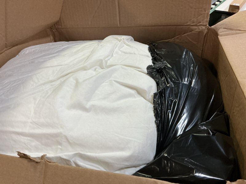 Condition photo showing Good Condition for puredown® goose feather comforter king size, pinch pleat all season medium warmth duvet insert, luxury hotel collection comforters, ultra soft 100% cotton cover (106''x90'',white) white king