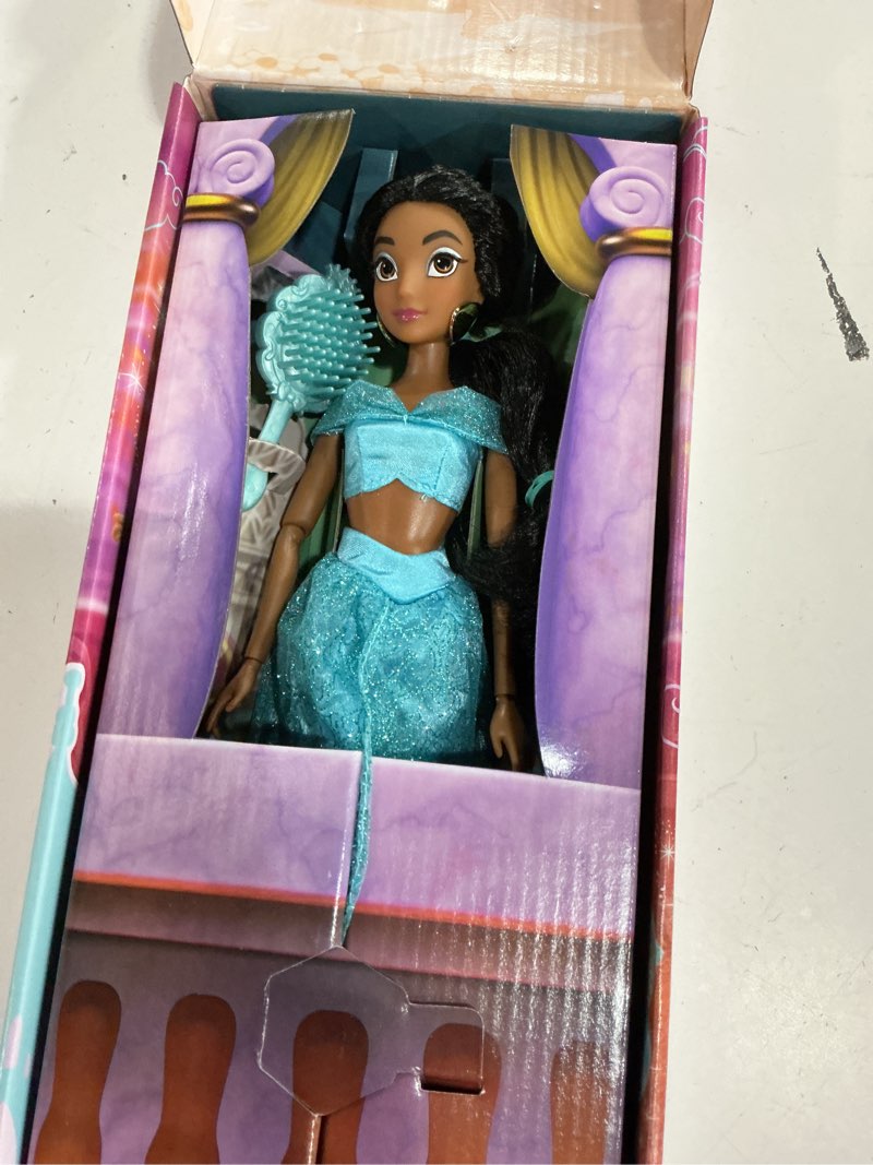 Condition photo showing Good Condition for disney store official disney princess classic doll (jasmine from aladdin), 11 inches, includes brush with molded details, fully posable toy in classic outfit - disney princess toys for girls