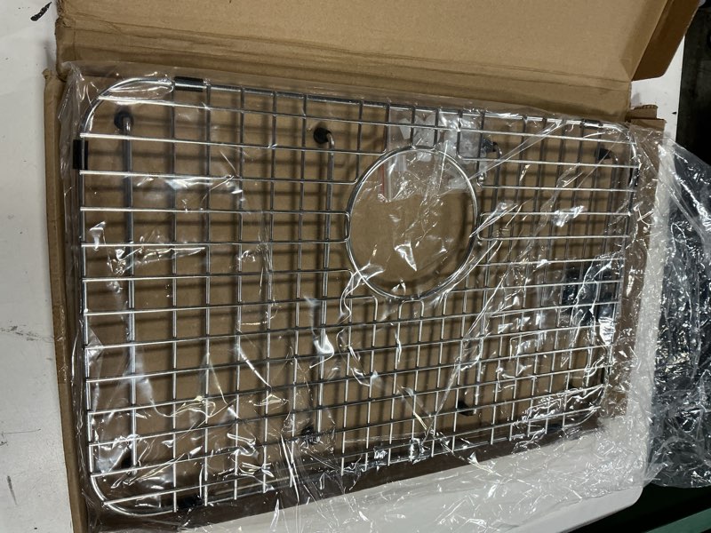 Condition photo showing New/Like New for serene valley sink bottom grid 21" x 13", rear drain with corner radius 2", sink protector svm2113r