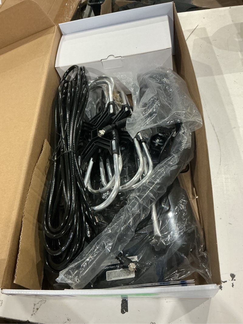 Condition photo showing Good Condition for onn outdoor tv antenna with mounting pole, up to 85-mile reception range (varies by location), supports ultra hd, full hd, and hd signals