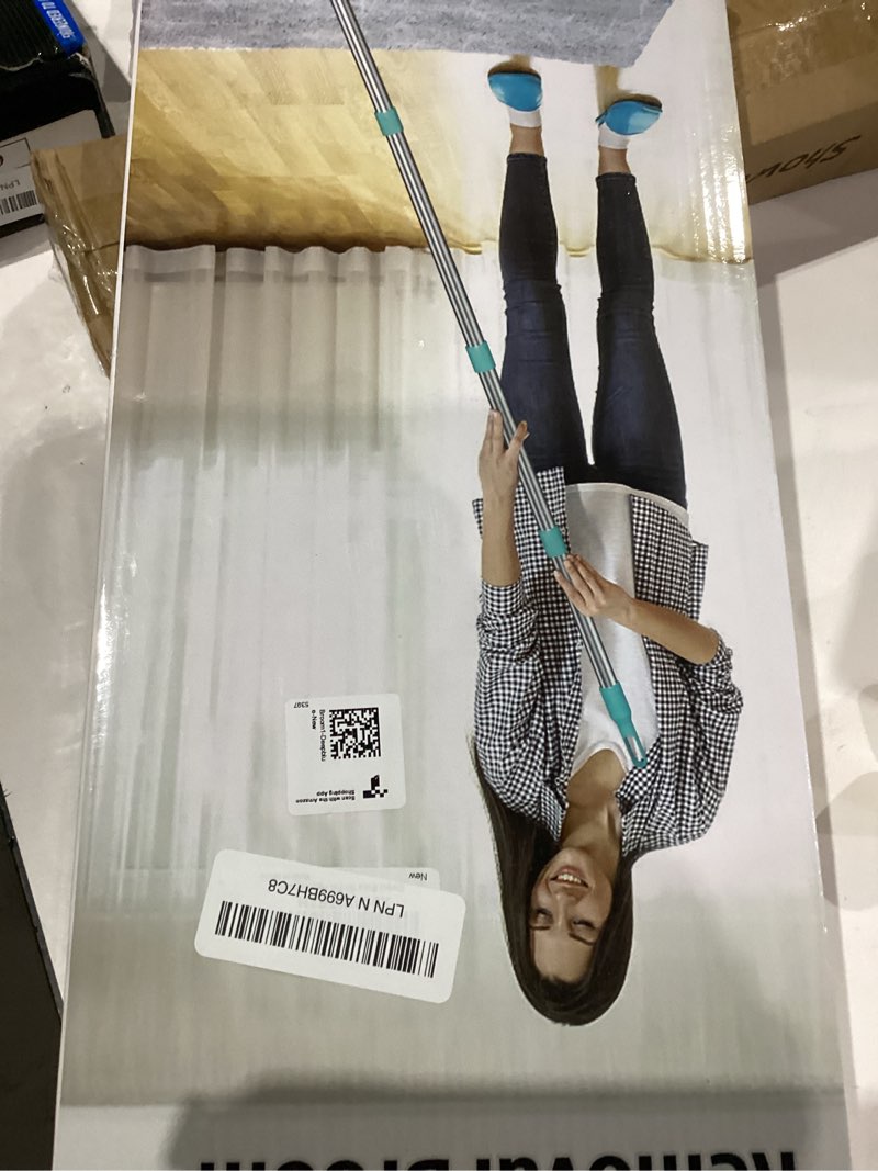 Condition photo showing As Is for Carpet Rake for Pet Hair Removal - Reusable Pet Hair Remover, 60” Adjustable Long Handle Cat Dog Carpet Rake Scraper with Patented Design, Dog Hair Rake Brush for Rugs, Mats 60” Blue