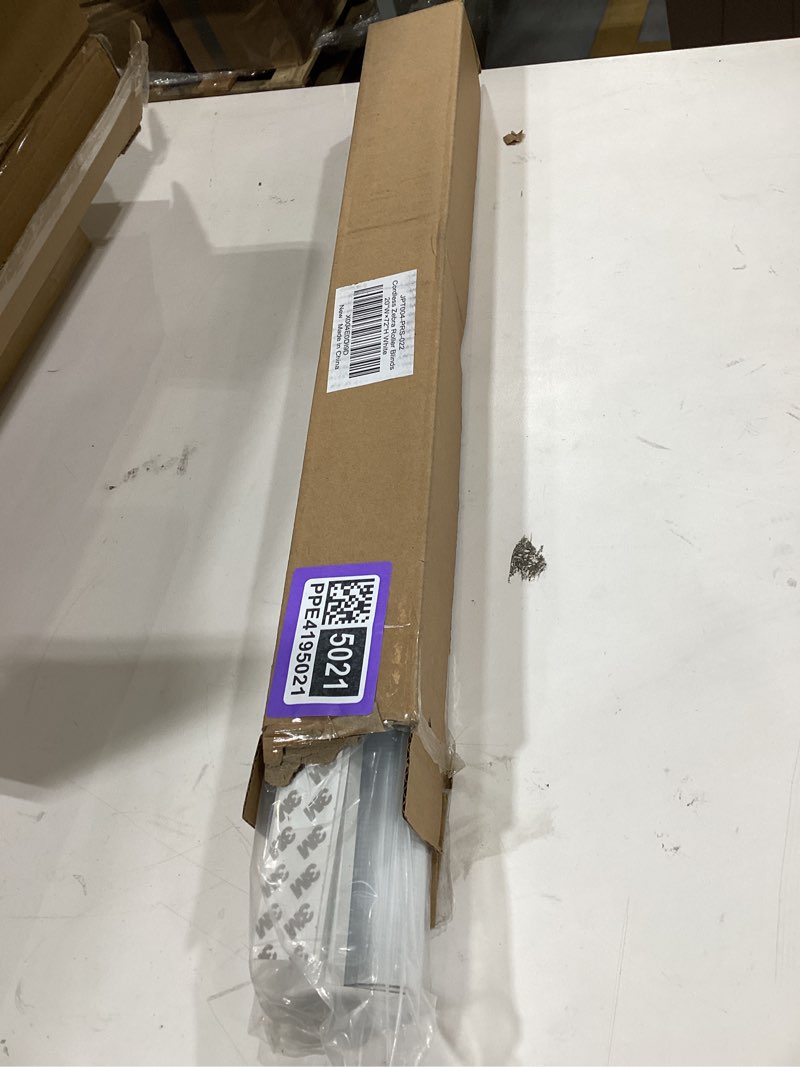 Condition photo showing New/Like New for lazblinds no tools no drill cordless zebra blinds for windows, dual layer light control for day and night, light filtering privacy roller blinds and shades for home, 20" w x 72" h, white white 20"w x 72"h