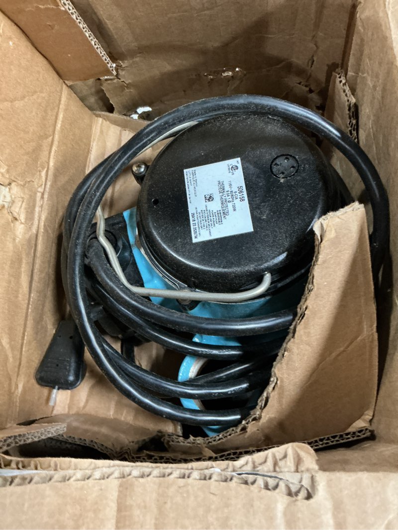 Condition photo showing As Is for Little Giant 6-CIA 115 Volt, 1/3 HP, 2760 GPH Cast Iron Automatic Submersible Sump Pump with Integral Diaphragm Switch for Sump Systems, 10-Ft. Cord, Blue, 506158