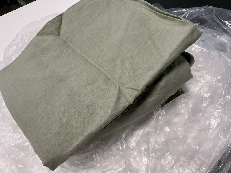 Condition photo showing Good Condition for european linen duvet cover set, full/queen, willowleaf