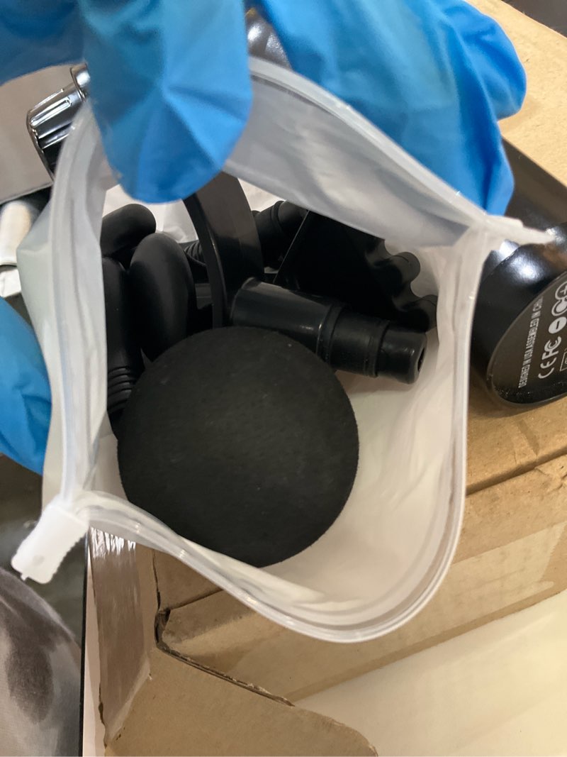 Condition photo showing As Is for Massage Gun Deep Tissue, Handheld Electric Muscle Massager, High Intensity Percussion Massage Device for Pain Relief with 9 Attachments,Pallet of Product Black