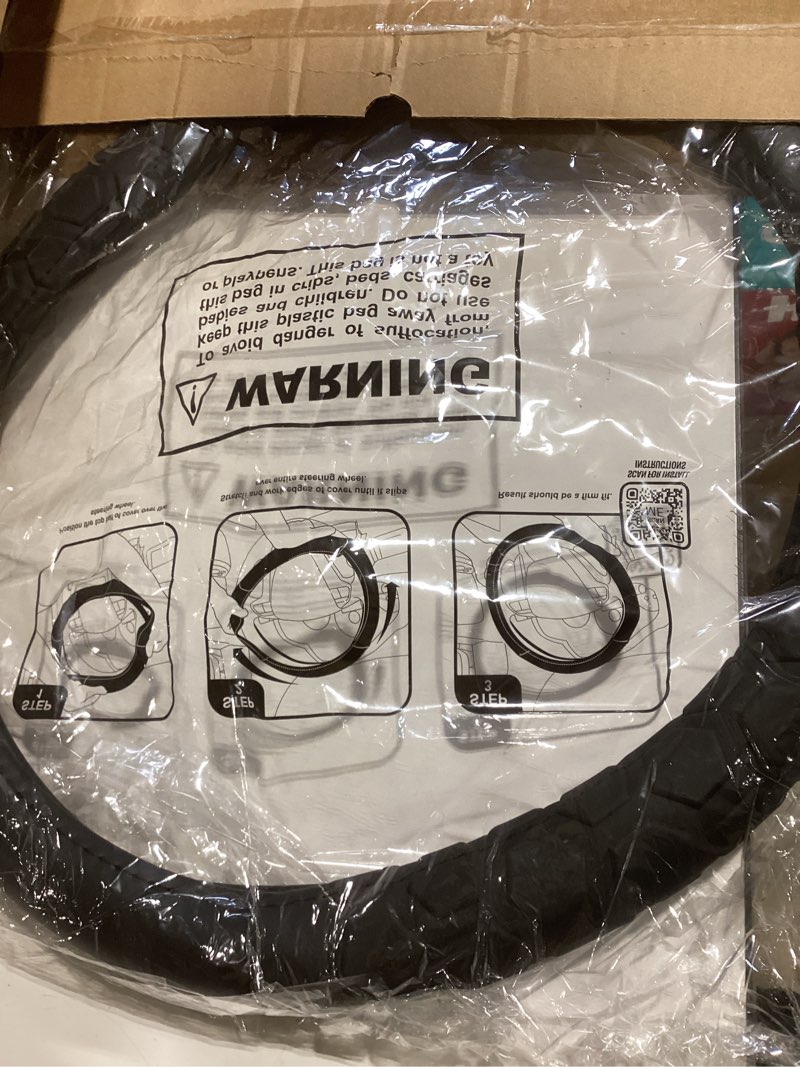 Condition photo showing Good Condition for Truck Tuff Heavy-Duty Steering Wheel Cover, Durable Cover for Truck Steering Wheels — Black