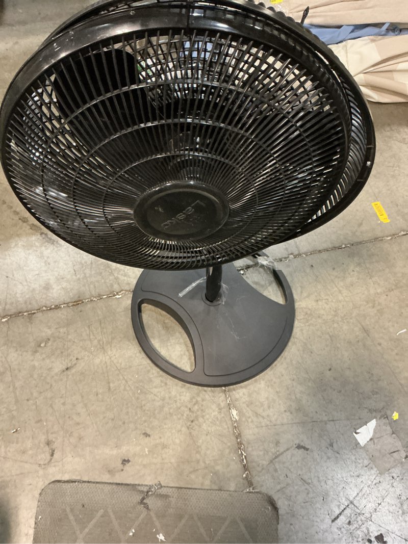 Condition photo showing As Is for lasko 16" 3-speed oscillating, adjustable height, pedestal fan s16500