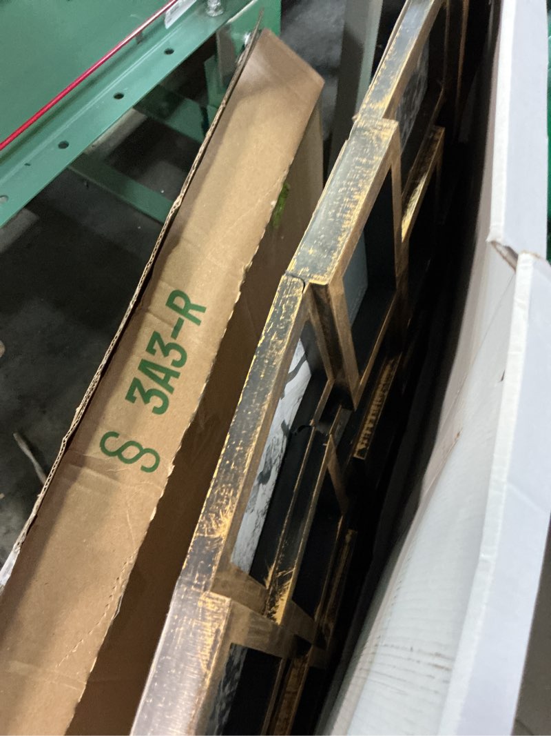 Condition photo showing As Is for j.m.deco collage picture frames for wall 24 slots, large photo frame collage wall hanging for 4 x 6 photo, christmas gift for family or friends - retro gold