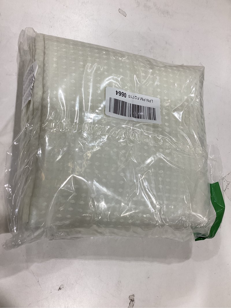 Condition photo showing New/Like New for dynamene ivory fabric shower curtain - waffle textured heavy duty cloth curtains for bathroom, 256gsm hotel luxury weighted polyester bath curtain set with 12 plastic hook, 72wx72h,cream/ivory ivory 72"w x 72"l (pack of 1)