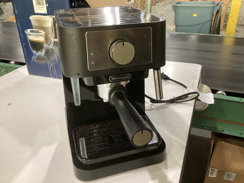 Condition photo showing Good Condition for de'longhi stilosa manual espresso machine, compact coffee maker, 15 bar pump pressure, manual milk frother steam wand for authentic single & double espresso, lattes & cappuccinos, tamper included stliosa espresso machine