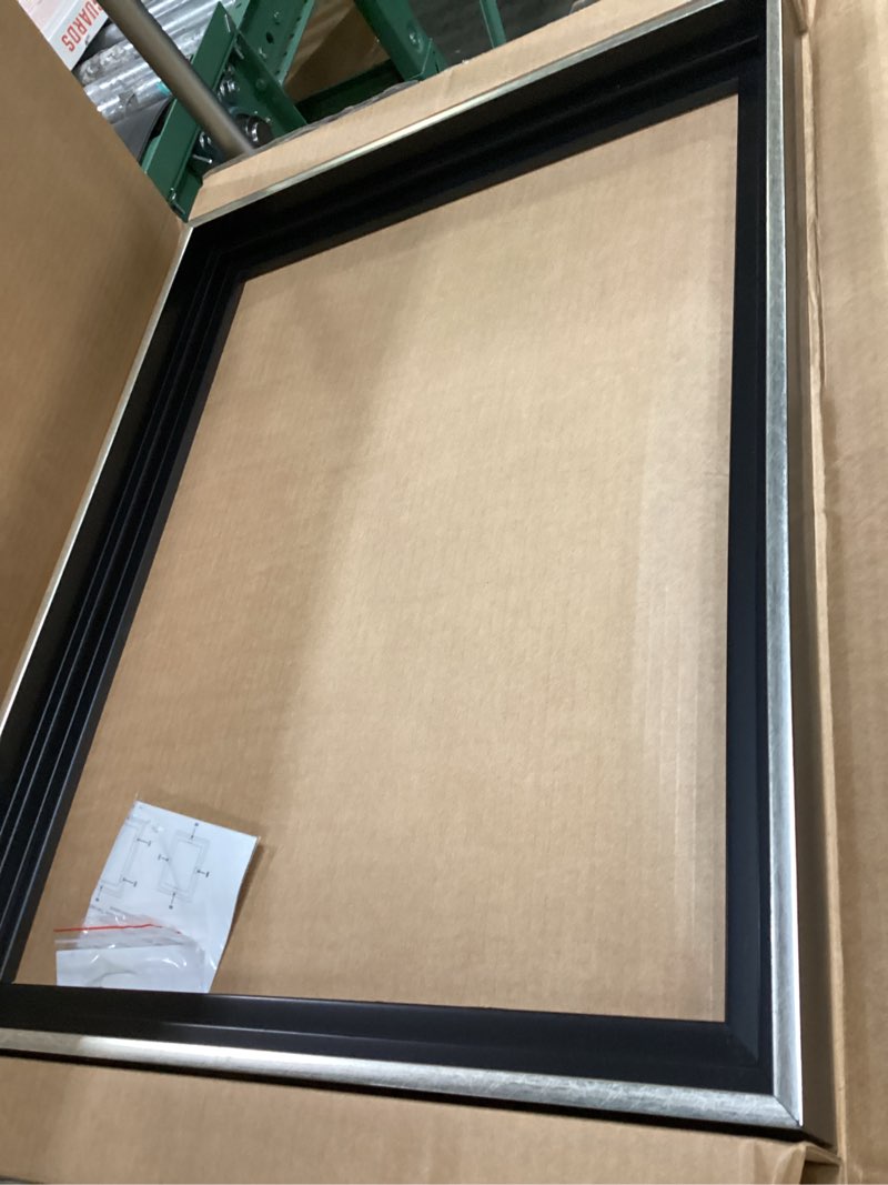 Condition photo showing Good Condition for mcs canvas float frames 18x24 canvas black & silver frame, vertical & horizontal wall hanging large for canvas paintings (1-pack) deep frame 18x24 black & silver