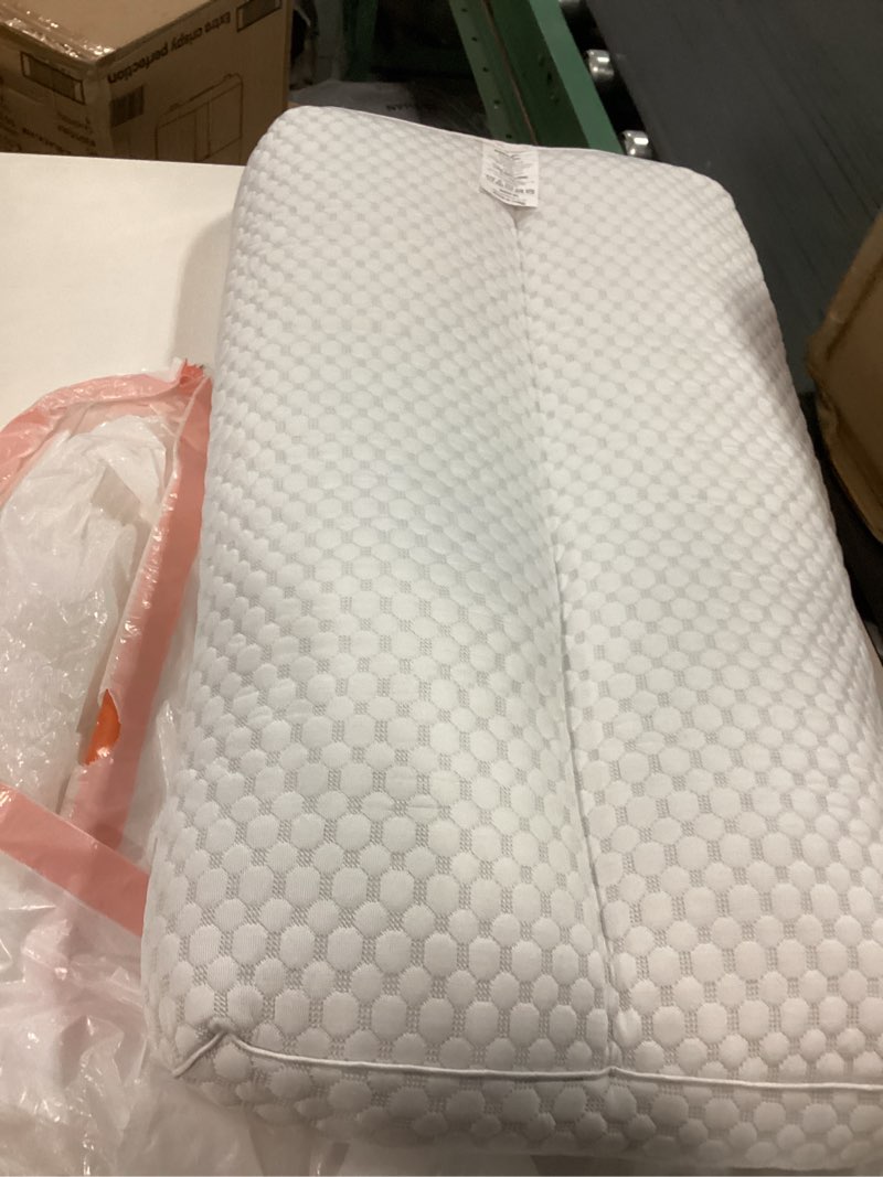 Condition photo showing As Is for MINUPWELL Knee Pillow for Side Sleepers - Between Leg & Under Knee Pillow for Back Sleepers - Leg Pillow with 850G 7D Alternative for Relieving Leg, Back, and Knee Pain - 100% Cotton Fabric - White White 3 in