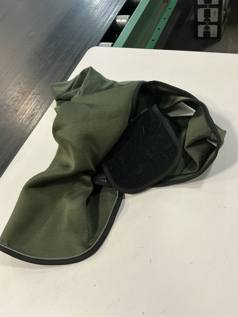 Condition photo showing As Is for meifsou dog anxiety vest with hood, skin-friendly thunder jacket for dogs, all-in-one dog calming shirt with hood for thunder, fireworks, separation - keep pet calm without medicine, army green, l large army green