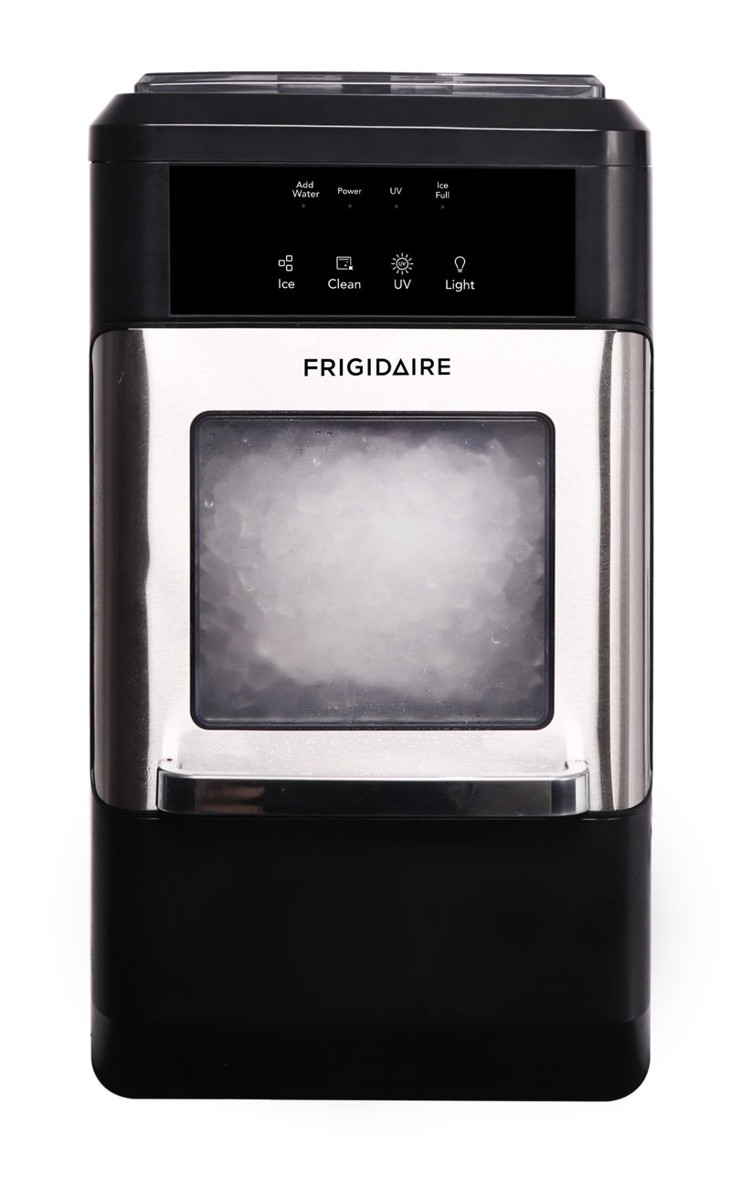 frigidaire gallery countertop ice maker, nugget shaped ice, black