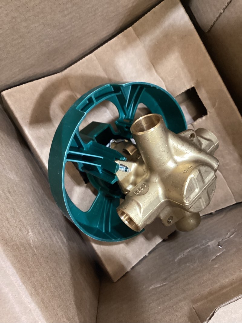 Condition photo showing As Is for brass rough-in posi-temp pressure-balancing cycling tub and shower valve - 1/2 in. cc connection