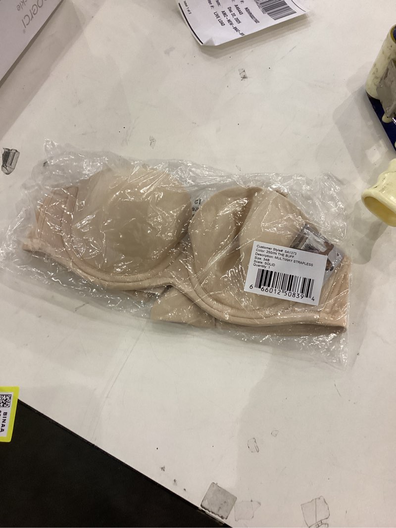 Condition photo showing New/Like New for Smart & Sexy womens Full Support Light Lined Strapless Bra 34B In the Buff