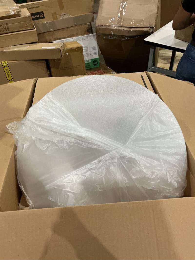 Condition photo showing As Is for patikil lampshade diffuser, 18.5" diameter with 3/8" center hole round diffuser for drum lampshades pendants light fits 19" openings, frosted white