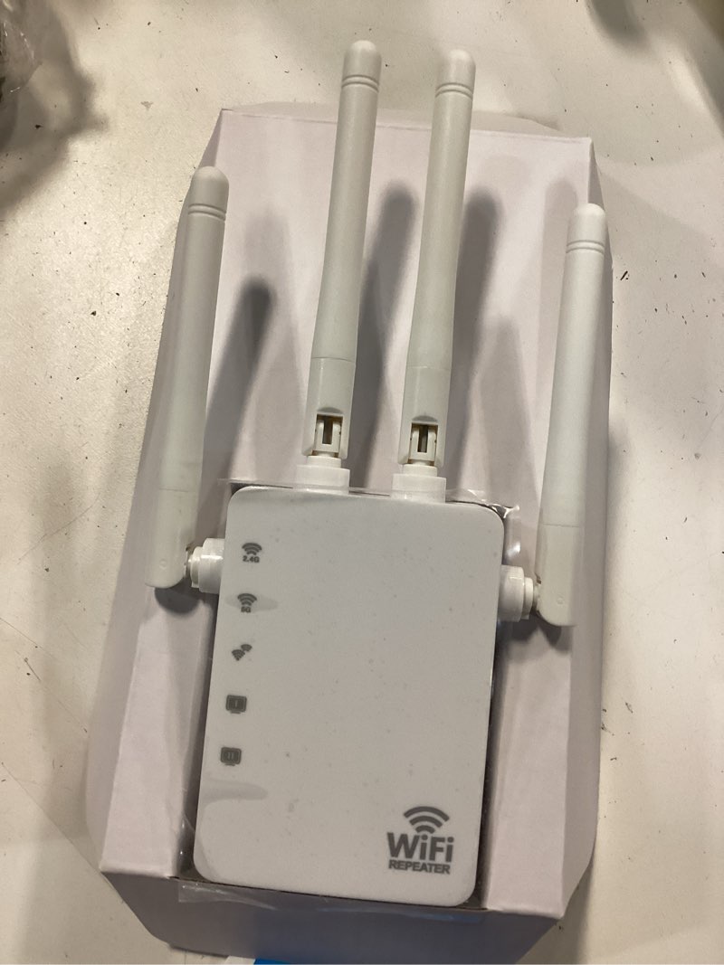 Condition photo showing Good Condition for 1.2gbps dual band wifi extender, easymesh compatible, 12880 sq.ft coverage, wifi extender signal booster supports 105 devices with one ethernet port white-q002