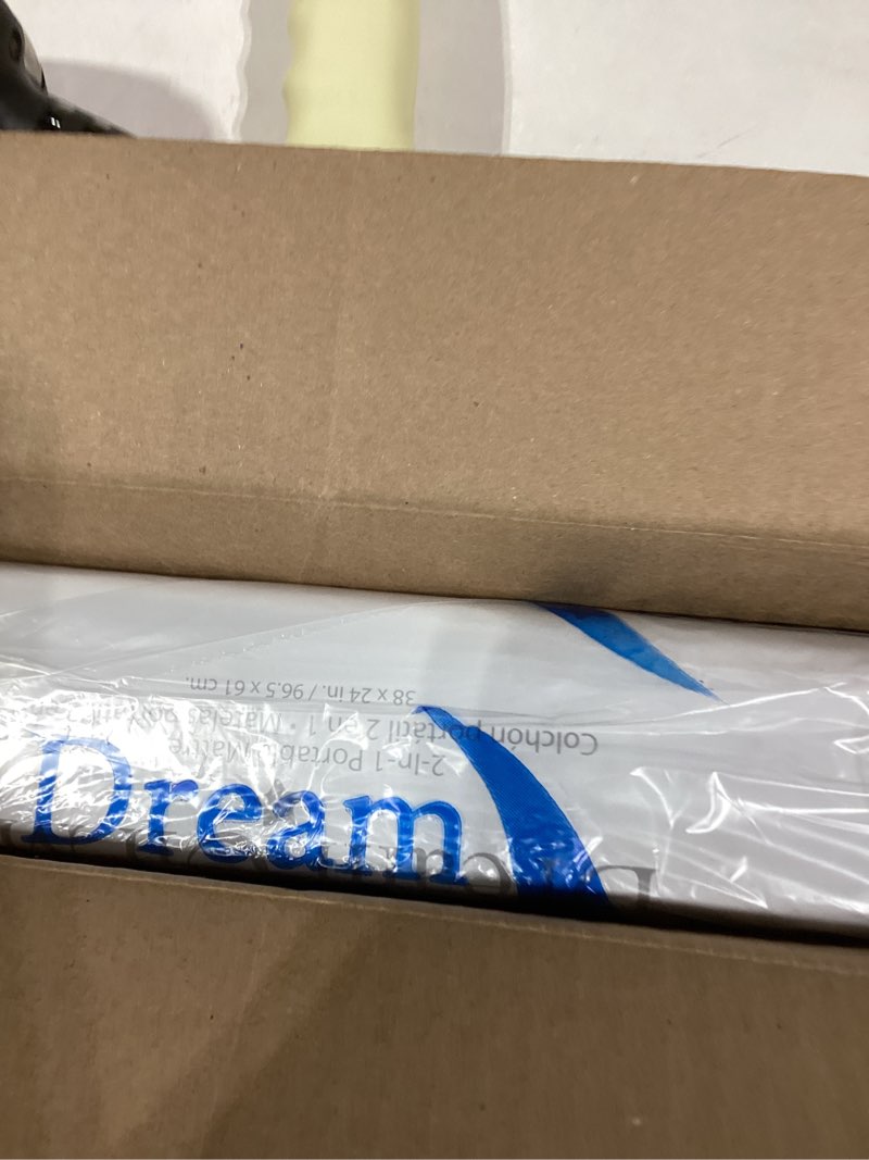 Condition photo showing New/Like New for Dream On Me Holly 3” Mini/Portable Crib Mattress, Greenguard Gold & BSA Certified, Fits Portable & Mini Cribs, Lightweight Fiber Core, Waterproof Vinyl Cover (38"x24"x3")