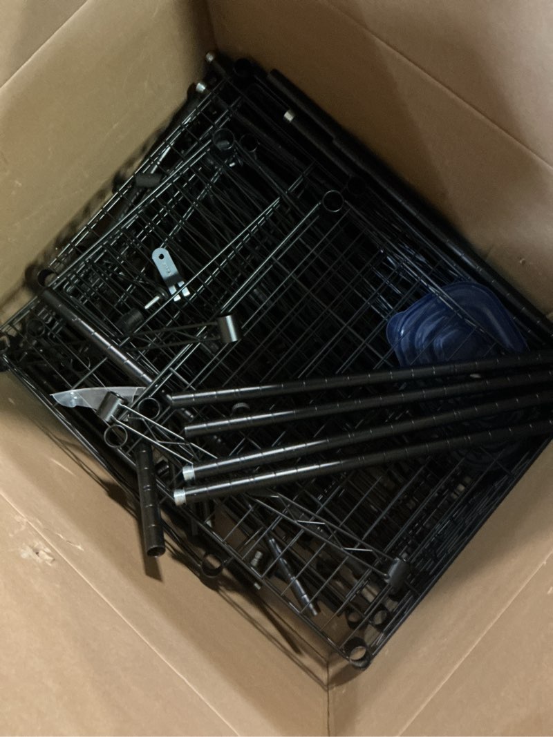 Condition photo showing As Is for VIPEK X3 Expandable Heavy Duty Clothes Rack Adjustable from 5'2" to 8' with Adjustable Shelves and Hanger Rods, Large Freestanding Clothing Racks Reach-in & Walk-in Closet, Max Load 1210LBS, Black Black X3