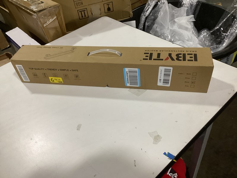 Condition photo showing New/Like New for Linear Shower Drain, 24 Inch Matte Black 304 Stainless Steel Shower Drain with Tile Insert Panels, Long Rectangle Shower Floor Drain with Adjustable Feet, Hair Catcher, Fits Bathroom, Balcony Matte Black 24-inch