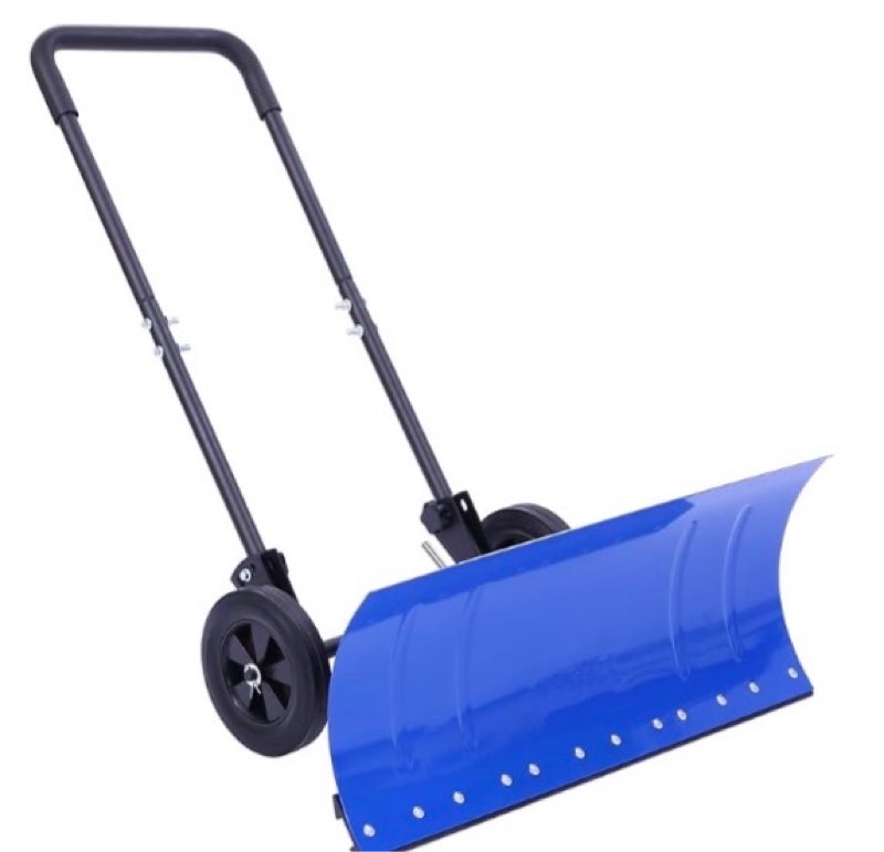Ohuhu Snow Shovel for Driveway: 2026 Upgraded Heavy Duty Adjustable Angle Wheeled Metal Snow Shovels with 30"x12" Large Blade for Snow Removal, Snow Pusher with Wheels Efficient Remove Tool