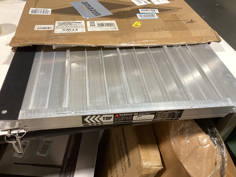 Condition photo showing Good Condition for fachnuo 2 feet portable wheelchair ramp, non-skid aluminum handicap ramps with handle, folding threshold wheel chair ramp for home steps, stairs, entry, doorways, applicable height 2-6 inches aluminum 2ft(using height 2-6'')