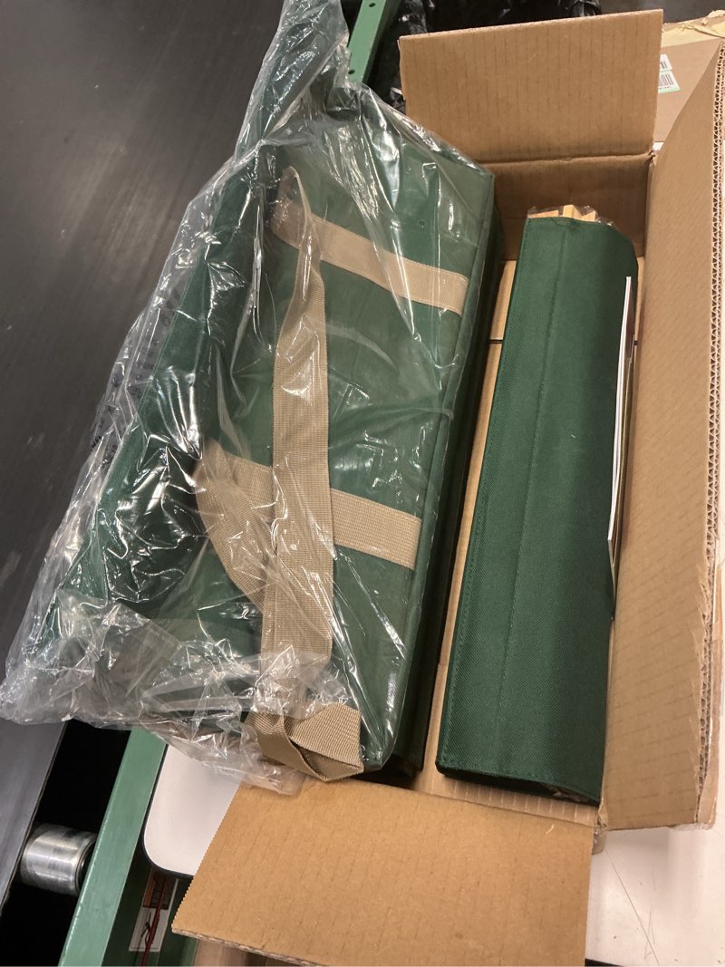 Condition photo showing New/Like New for yellow mountain imports american mahjong set, koi fish with green soft case - four wooden all-in-one racks with pushers, wright patterson scoring coins, dice, and wind indicator