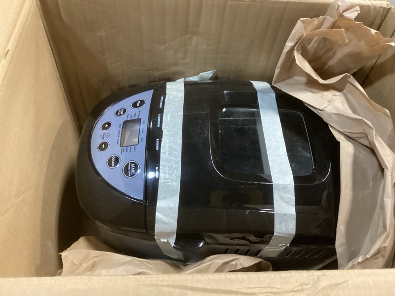 Condition photo showing As Is for West Bend Hi-Rise Bread Maker Machine Programmable 12 Programs Including Gluten Free & 3 Loaf Sizes and Crust Colors with Traditionally-Shaped Horizontal Bread Pan with Dual Knead Blades, 3-Lb, Gray