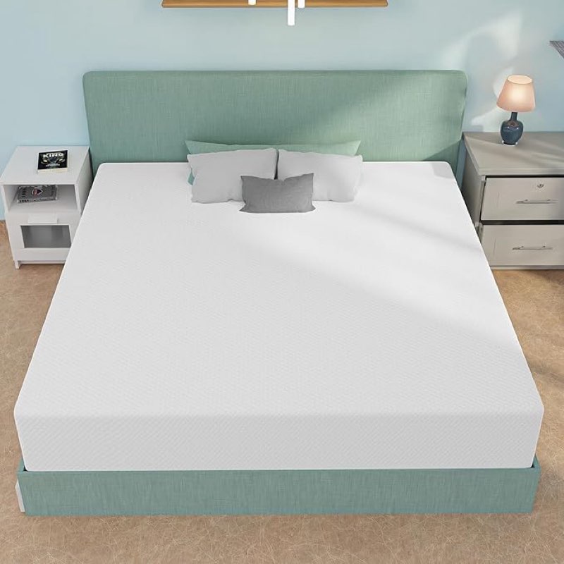 12 inch king mattress, gel memory foam, white, medium firmness, breathable, pressure relief, certipur-us certified