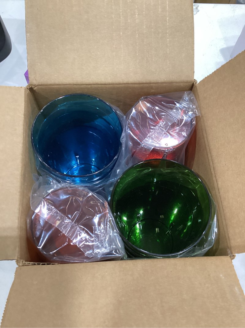 Condition photo showing Good Condition for us acrylic café plastic reusable tumblers (set of 12) 32-ounce iced-tea cups, assorted | value set of restaurant style drinking glasses, stackable, bpa-free, made in the usa | top-rack dishwasher safe assorted 32-ounce