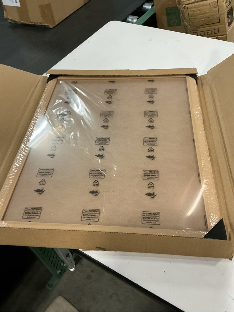 Condition photo showing Good Condition for 14x17 wood frame, rustic natural wooden 17x14in poster picture frame, modern beige woodgrain 14 x 17inch gallery wall photo frame with hd plexiglass, horizontal vertical wall mounting display 1pcs woodgrain 14x17