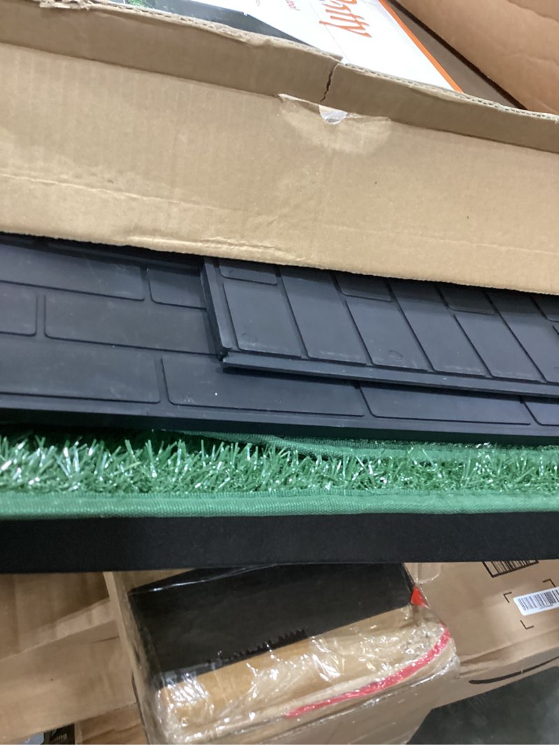 Condition photo showing Good Condition for elloty dog grass pad with tray, puppy potty training system with 3 high walls - splashproof and easy
