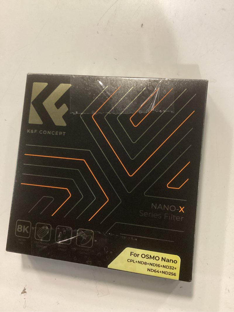 Condition photo showing New/Like New for k&f concept nd cpl filter set compatible with dji osmo nano vlogging camera, 6 pack nd8 nd16 nd32 nd64 nd256 cpl neutral density polarizing action camera accessories, multicoated hd optical glass nd8+nd16+nd32+nd64+nd256+cpl