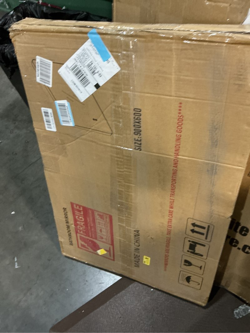 Condition photo showing New/Like New for 24x36 Inch LED Bathroom Mirror with Lights, Adjustable 3000K/4500K/6000K, Wall Mounted Black Lighted Bathroom Vanity Mirror, Stepless Dimmable, Anti-Fog, Memory Function Black 24"L x 36"W