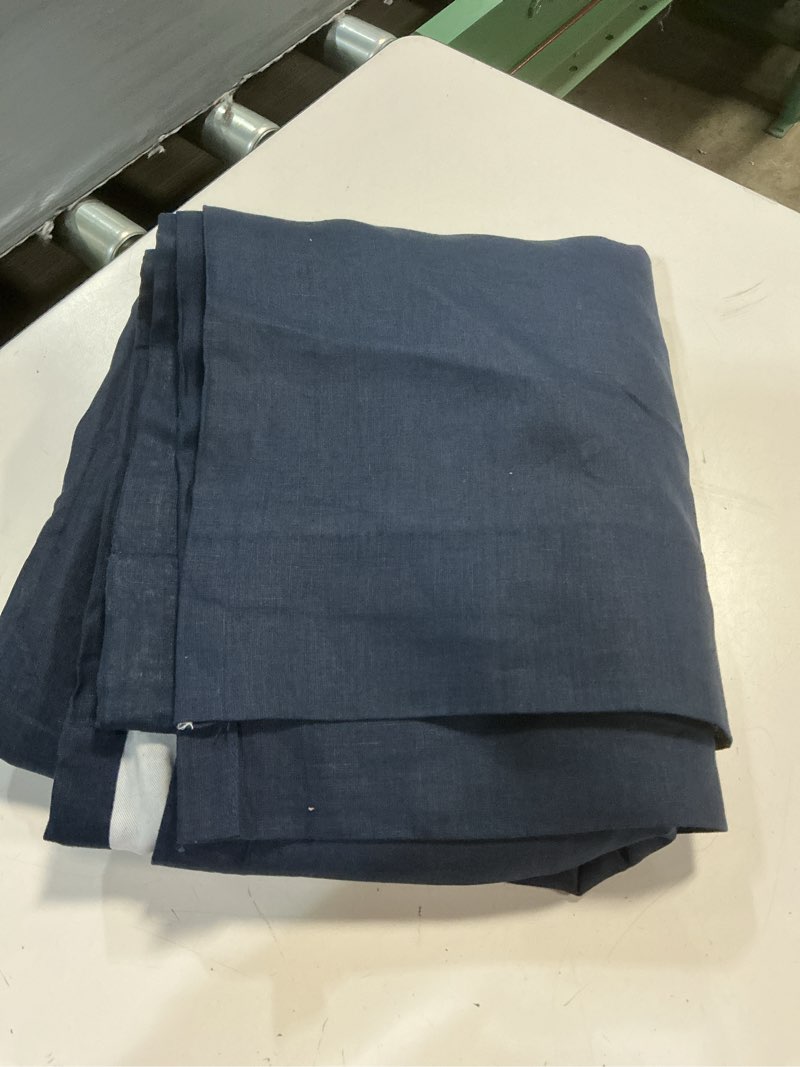 Condition photo showing Good Condition for european linen room darkening curtain - single panel, 48x84, navy set 1