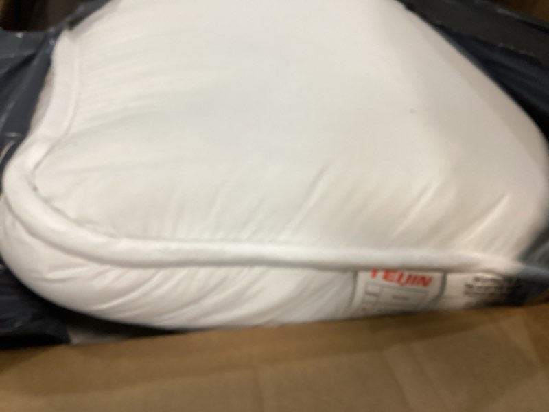 Condition photo showing As Is for teijin japanese futon mattress, water repellent, 100% polyester, foldable & portable floor lounger bed, roll up sleeping pad, shikibuton (twin-xl)
