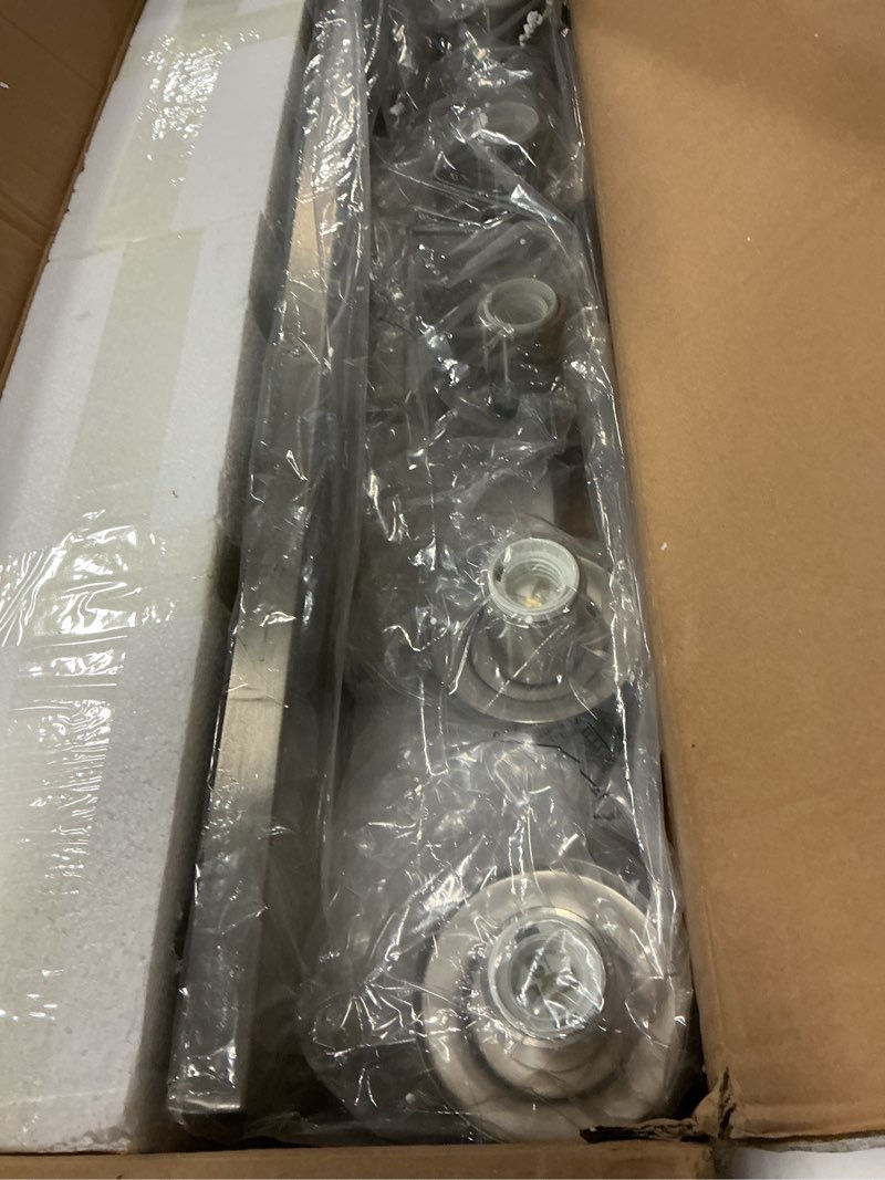 Condition photo showing Good Condition for BONLICHT Modern Bathroom Vanity Light Fixtures Brushed Nickel Finished 6-Light with Seeded Glass Bathroom Lighting Industrial Sconces Wall Mount Lamp for Living Room Dining Room Kitchen Entryway