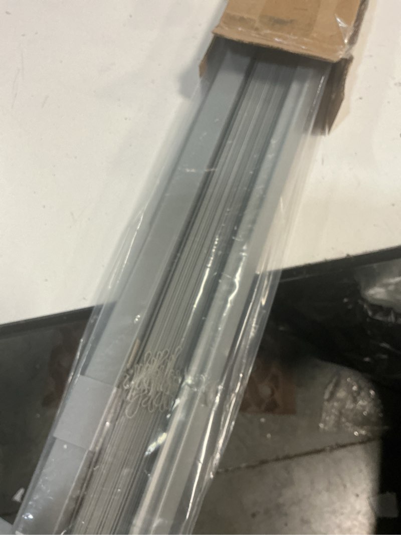 Condition photo showing New/Like New for lazblinds no drill blinds for indoor windows, cordless 1" vinyl mini blinds, privacy s-curve blinds for windows, room darkening horizontal window blinds and shades for home, 39" w x 48" h, grey grey 39" w × 48" h