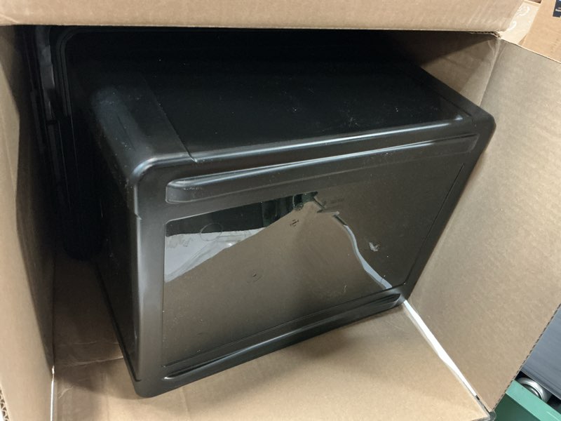 Condition photo showing As Is for IRIS USA File Box, Plastic File Organizer with Lids for Letter/Legal File, Portable Document Box For Moving, Storage Bin with Durable and Secure Lid, Stackable Nestable BPA-Free, Black 35 Qt. 4 Pack