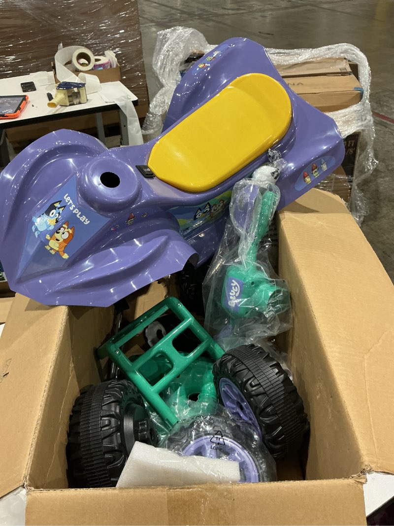 Condition photo showing Good Condition for bluey 6v atv quad for kids - powerful and safe ride-on toy with rechargeable battery - forward and reverse driving - max weight capacity of 55 lbs - ages 2-3 years