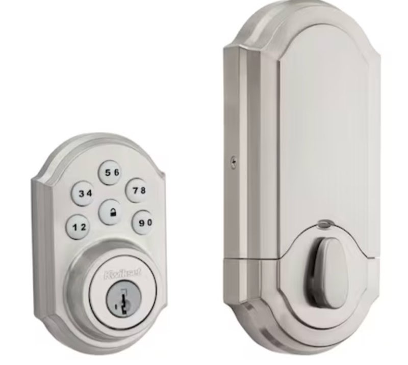 Kwikset 909 SmartCode Satin nickel Keypad Electronic Deadbolt Lock ft. SmartKey