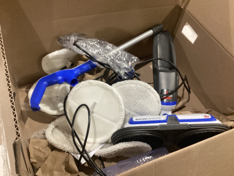 Condition photo showing As Is for bissell® spinwave hard floor expert corded spin mop cleaner with washable mop pads for sealed hard floors, 20393 spinwave corded