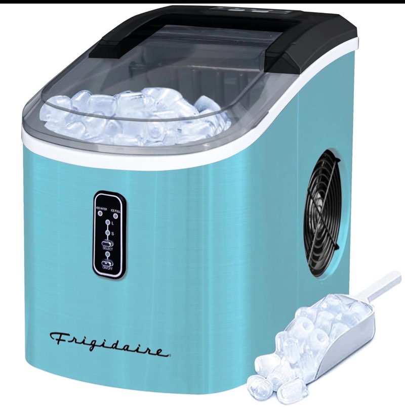 Frigidaire EFIC103 Ice Maker Machine Heavy Duty, 26lb Ice per Day, Blue SS