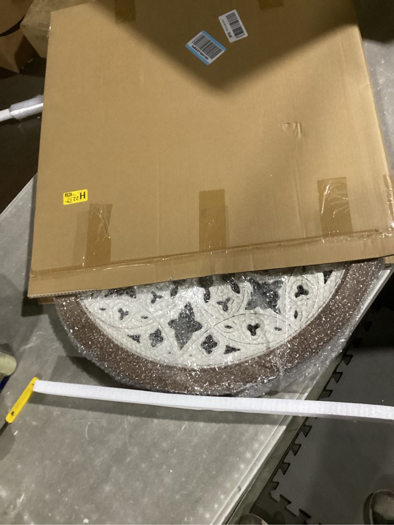 Condition photo showing Good Condition for Funly mee Vintage Round Wall Decor with Frame,Wood Grille Wall Sculptures 23.6 in