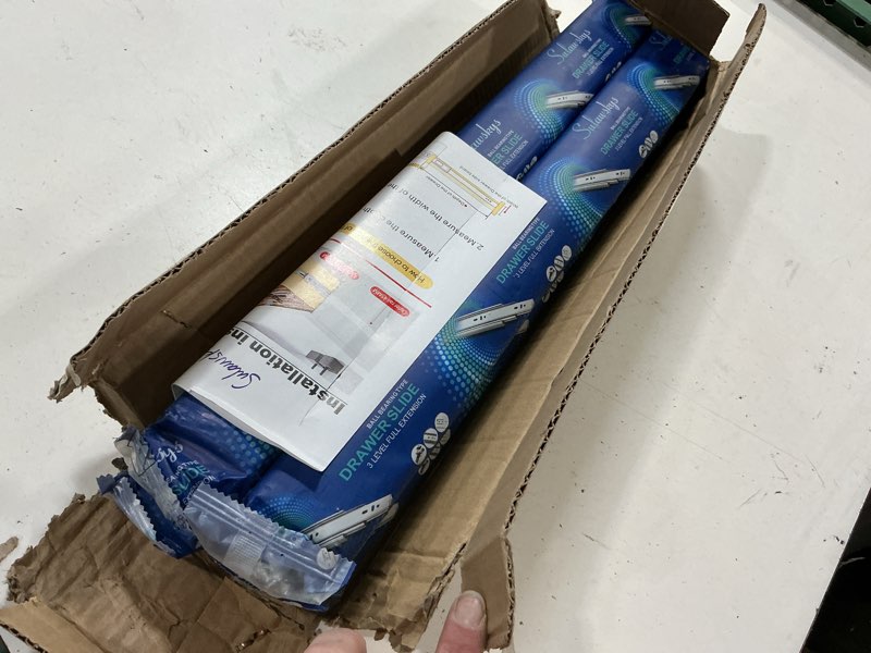 Condition photo showing New/Like New for 18 inch drawer slides 4 pairs (8pcs) soft self close full extension ball bearing drawer rails side mount metal dresser runners for file cabinet trash can kitchen wardrobe glides 18" 100 lb capacity 18inch-450mm