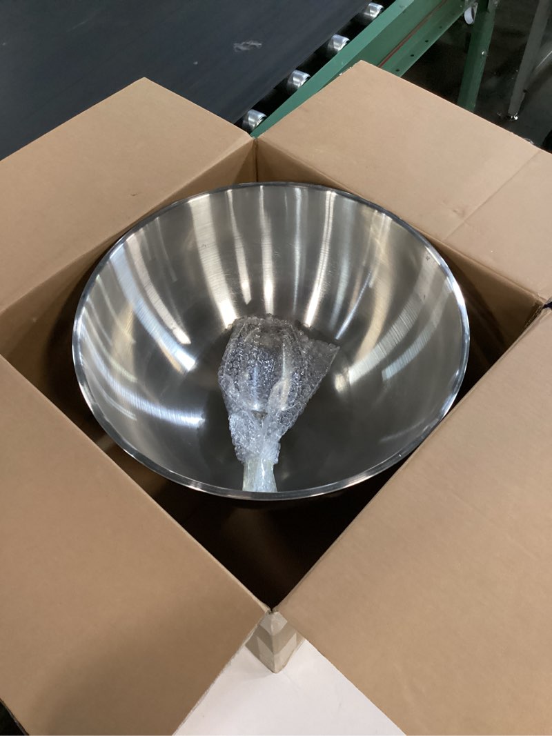 Condition photo showing New/Like New for Large Ice Bucket 13L Stainless Steel Champagne Bowl Ice Bucket with Ice Scoop Semicircle Drink Tub with Integrated Base Silver Beverage Tub for Parties, Cocktail Bar, Chilling Wine (1 Pack-Silver)