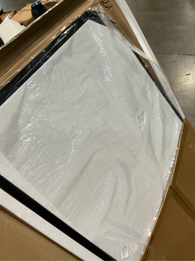 Condition photo showing New/Like New for bathroom vanity mirror for wall, 50"x30" black metal framed bathroom mirror for over sink, living room, bedroom, entryway, mantel, fireplace decor black 30"l x 50"w