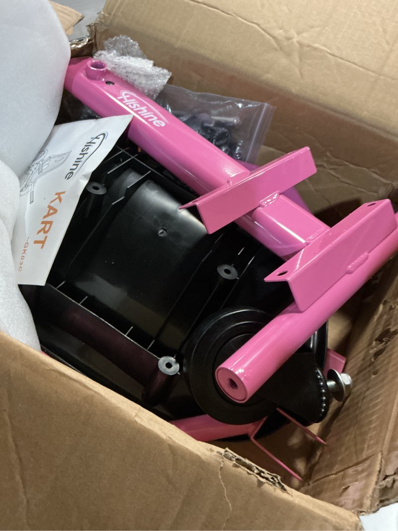 Condition photo showing As Is for Hoverboard Seat Attachment Straps Not Required, Hover Board Go Kart Accessory w/Locking Mechanism,265lbs Hover cart 25”-33.3” Adjustable,Bigger&Sturdier Seat,Fit 6.5” 8.5” 10” Hoverboard pink