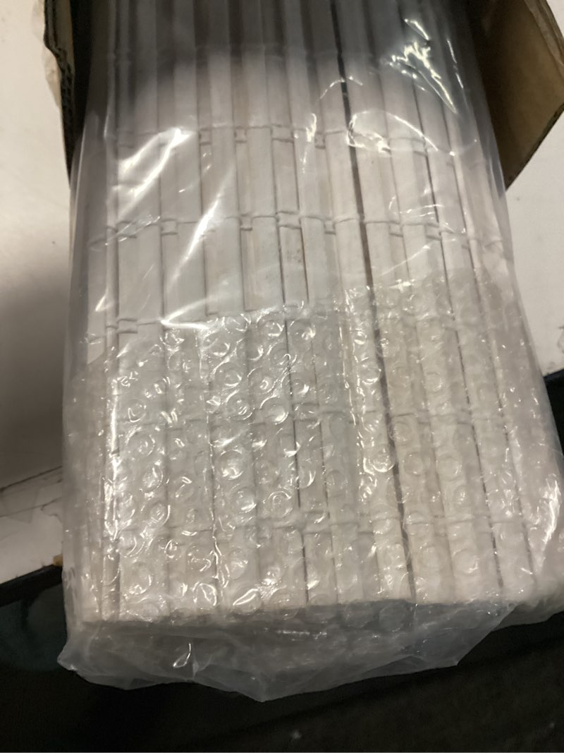 Condition photo showing Good Condition for ARLO BLINDS Sheer Bamboo Roman Shades with Valance - Whitewash, 26.5" W x 60" H - Light Filtering Cordless Blinds for Interior Windows - Real Natural Bamboo Material - Mounting Hardware Included 26.5"W x 60"H Whitewash